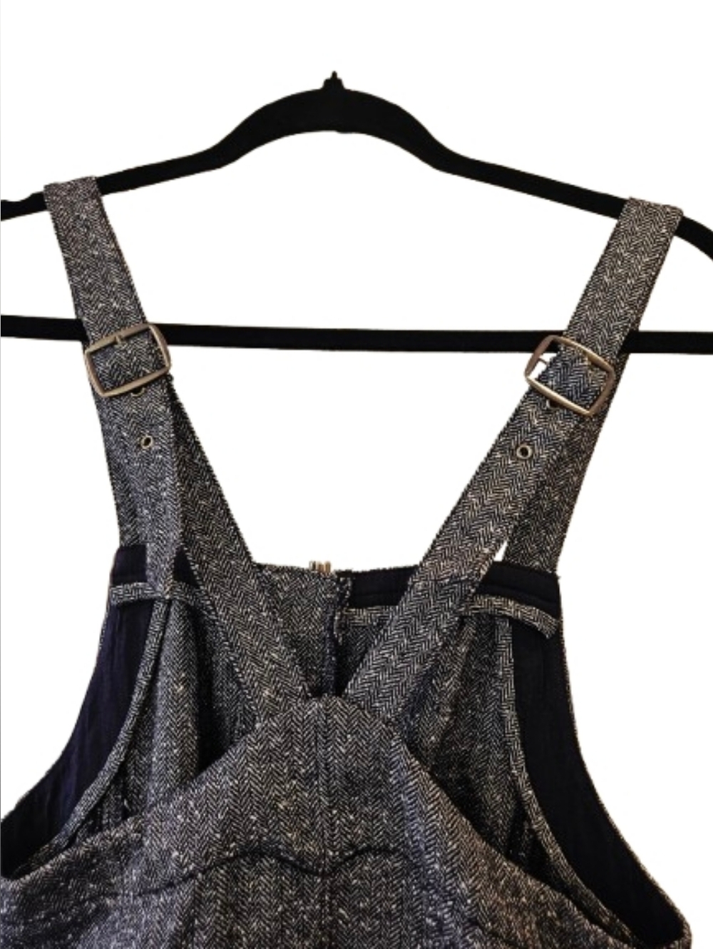 Free People Leonie Tweed Herringbone Overalls Jumpsuit Menswear One Piece XS - Picture 6 of 15